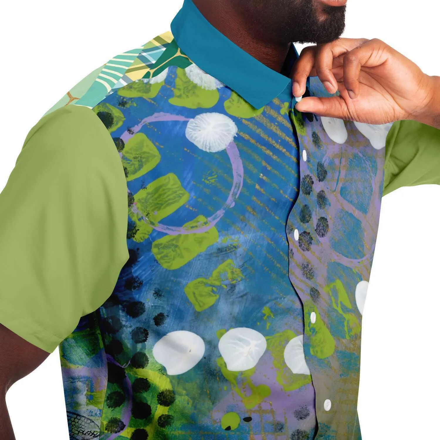 Dragonfly Abstract Print Button Down Shirt