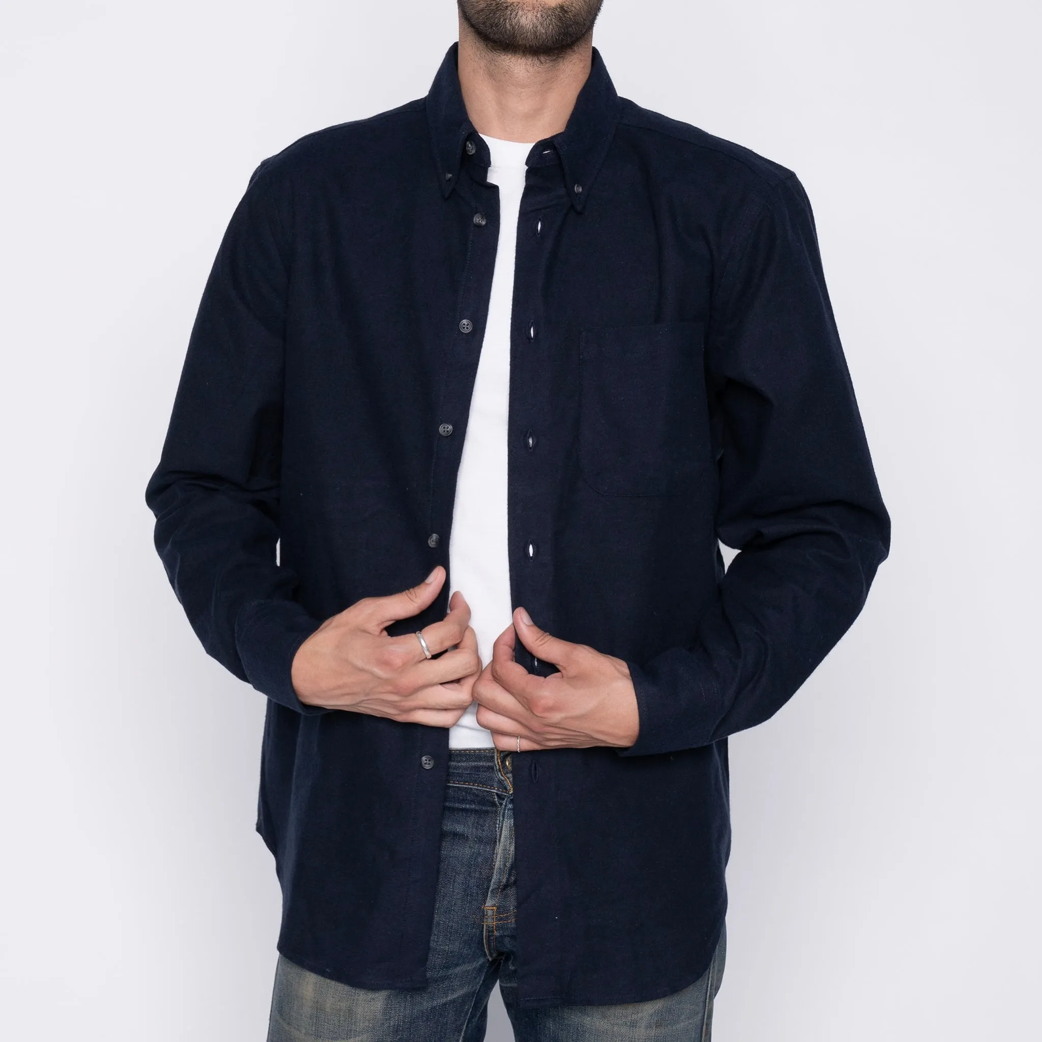 Easy Shirt - Solid Flannel - Navy