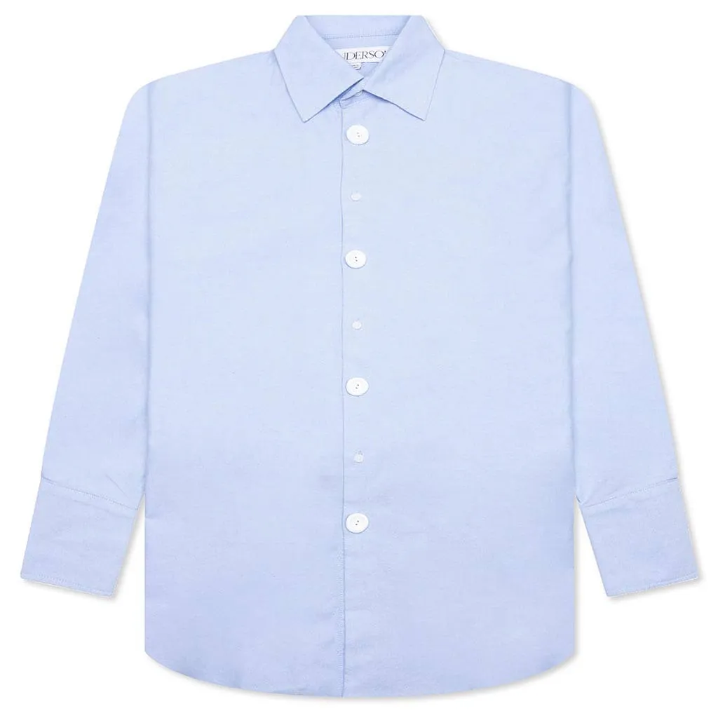 Enamel Button Oversized Shirt - Light Blue