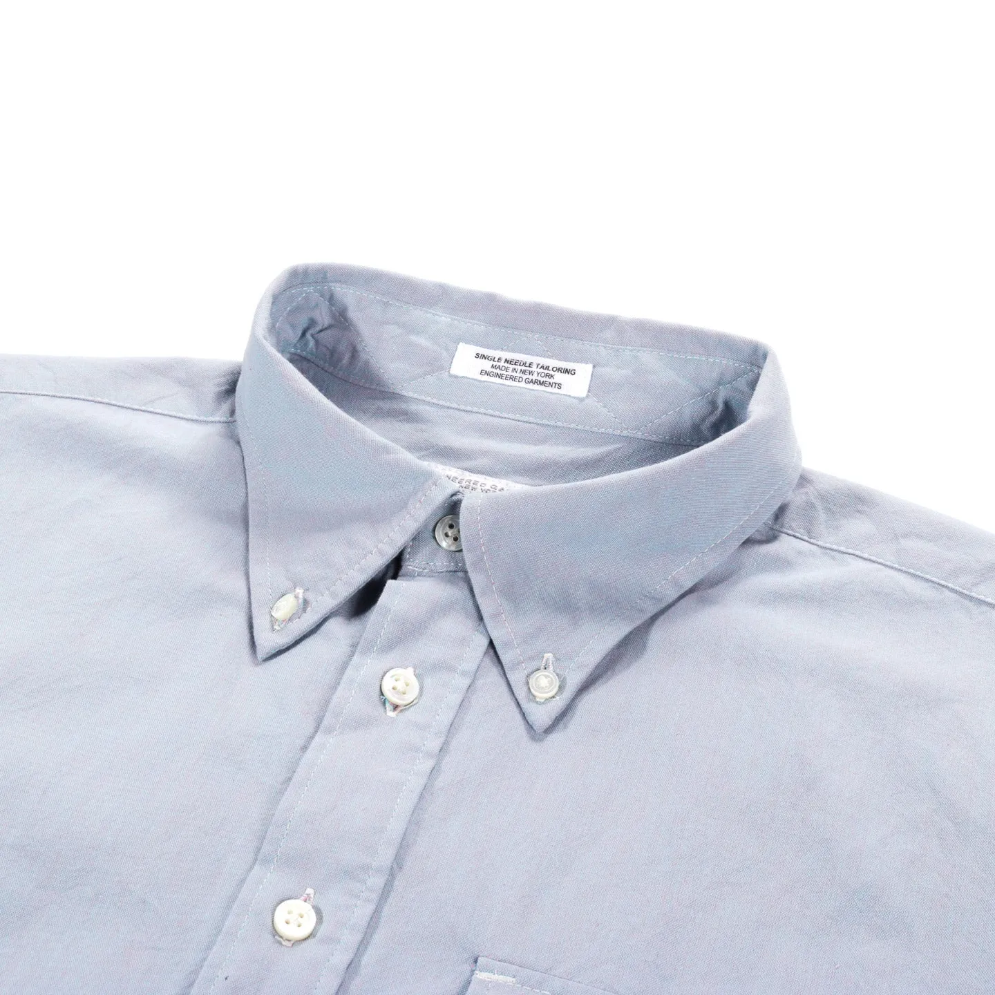 ENGINEERED GARMENTS IVY BD SHIRT BLUE COTTON IRIDESCENT