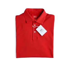 Fedeli Classic Short Sleeve Knitted Piqué Polo Shirt Candy Apple Red