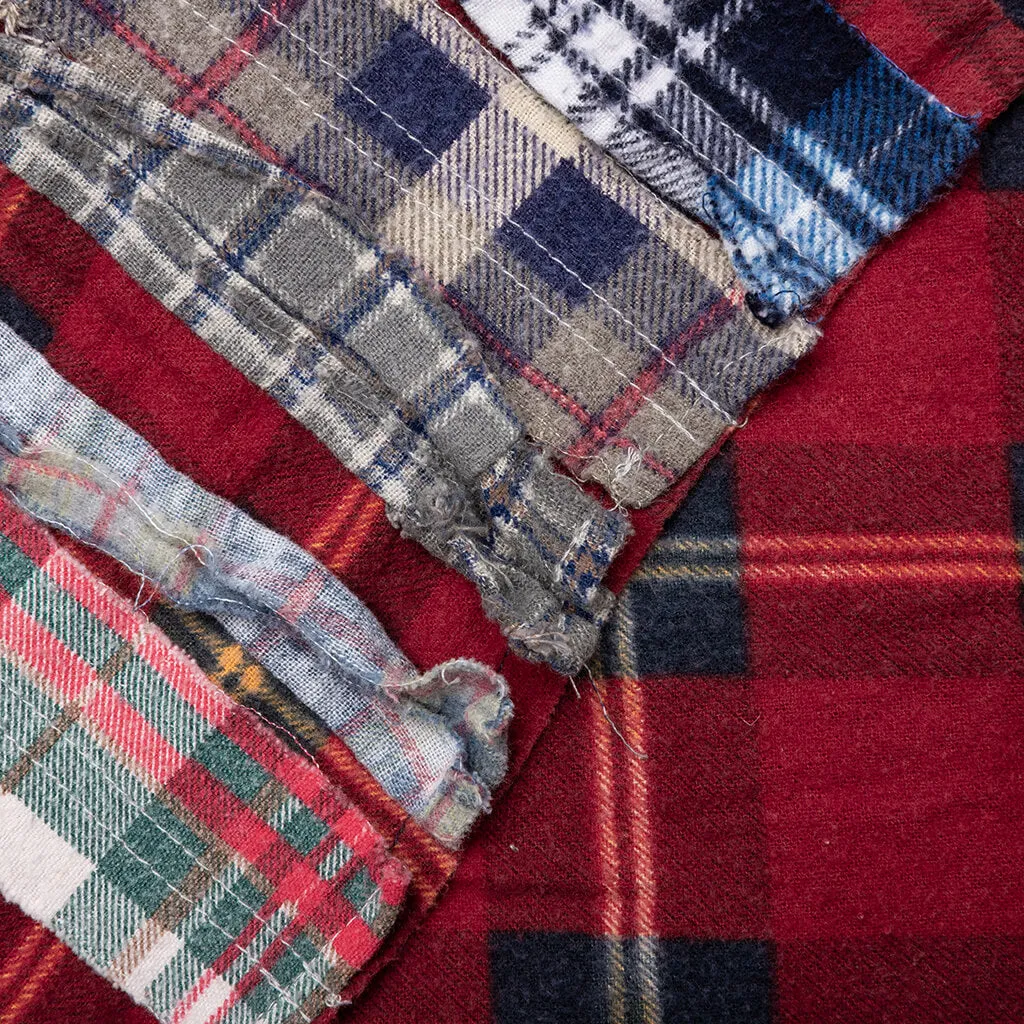 Flannel Shirt Ribbon Wide Shirt - Assorted