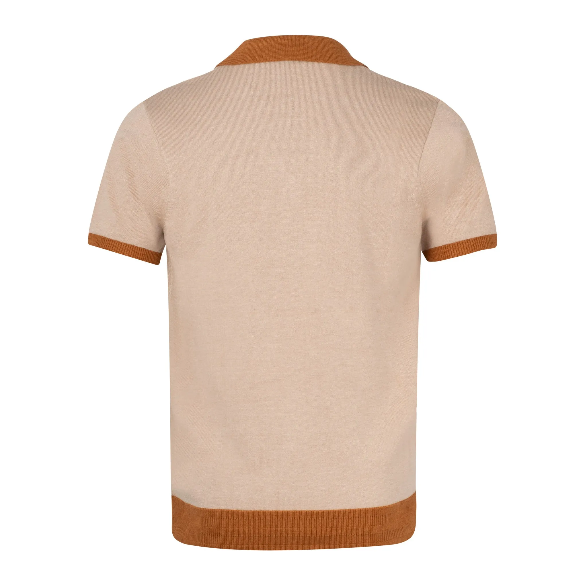 Gabicci Vintage Arlo Knit Polo Shirt Brown