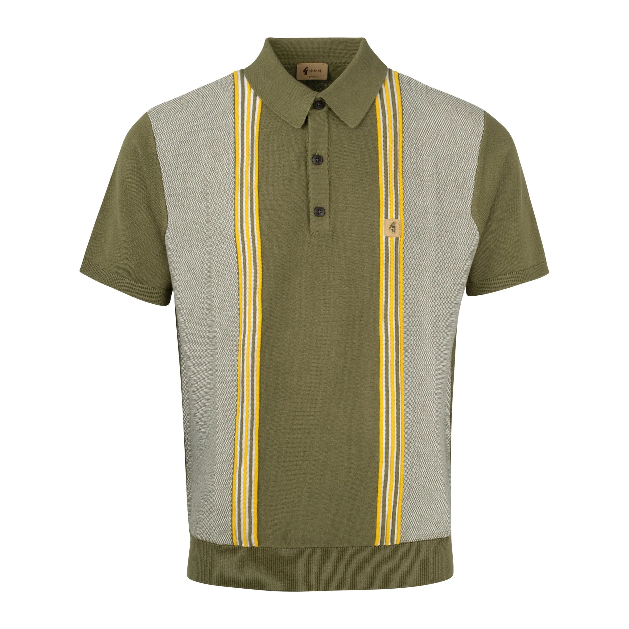 Gabicci Vintage Eden Knit Polo Shirt Green