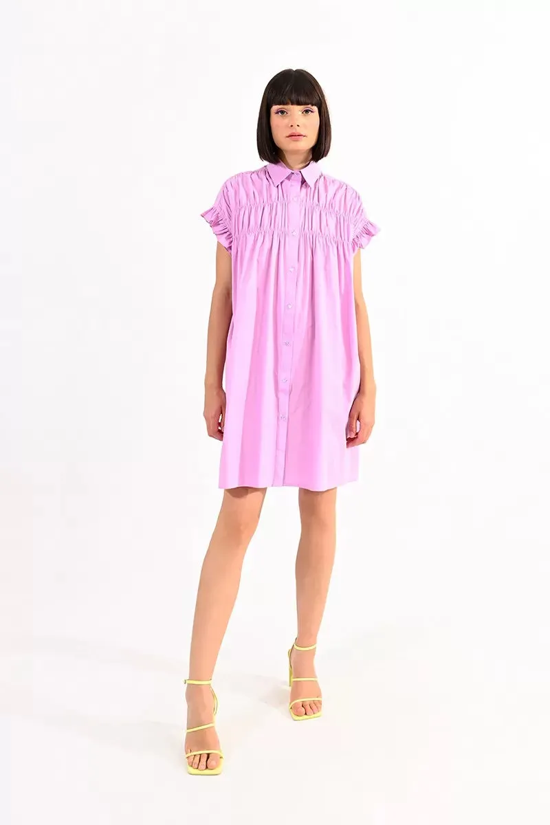 Gathered Shirt Dress