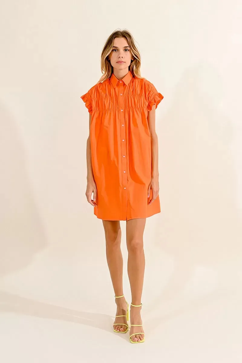 Gathered Shirt Dress