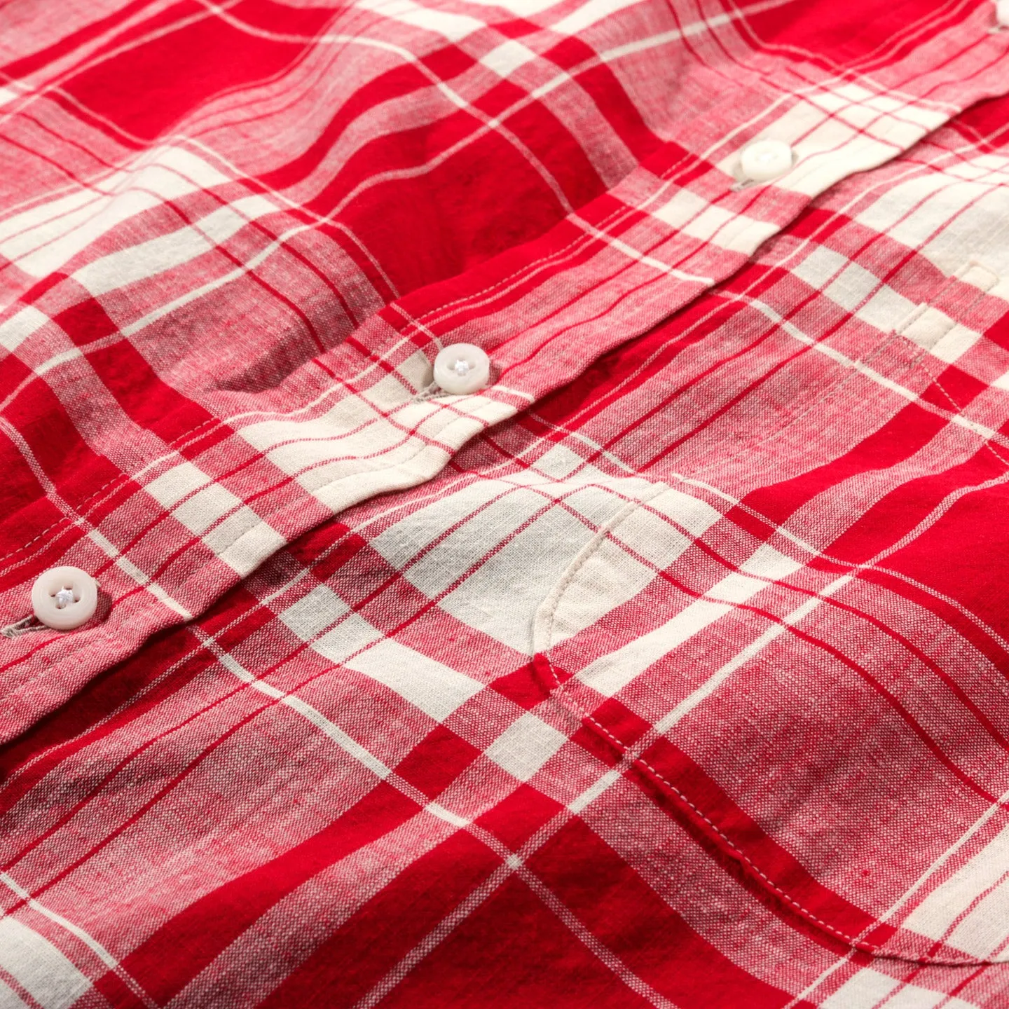 GITMAN VINTAGE BUTTON DOWN RED / BLUE MIX ARCHIVE MADRAS