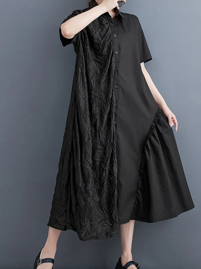 Giving Love Women's Ruffled A-Line Shirt  Dress