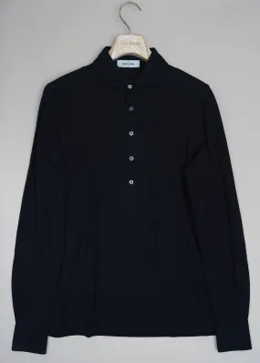 Gran Sasso Cotton Pop-Over Shirt / Navy