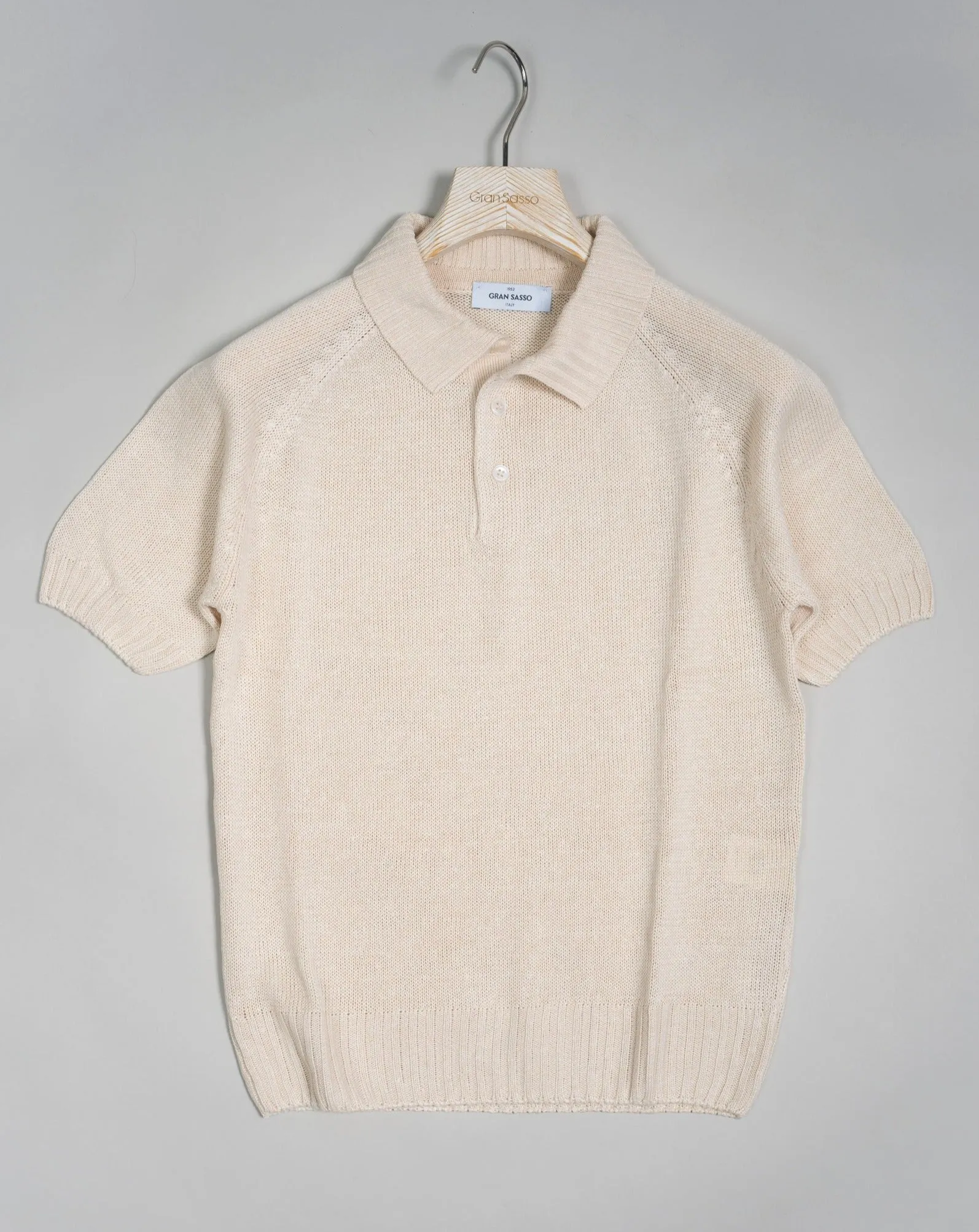 Gran Sasso Linen & Cotton Heavy Polo / Off-White