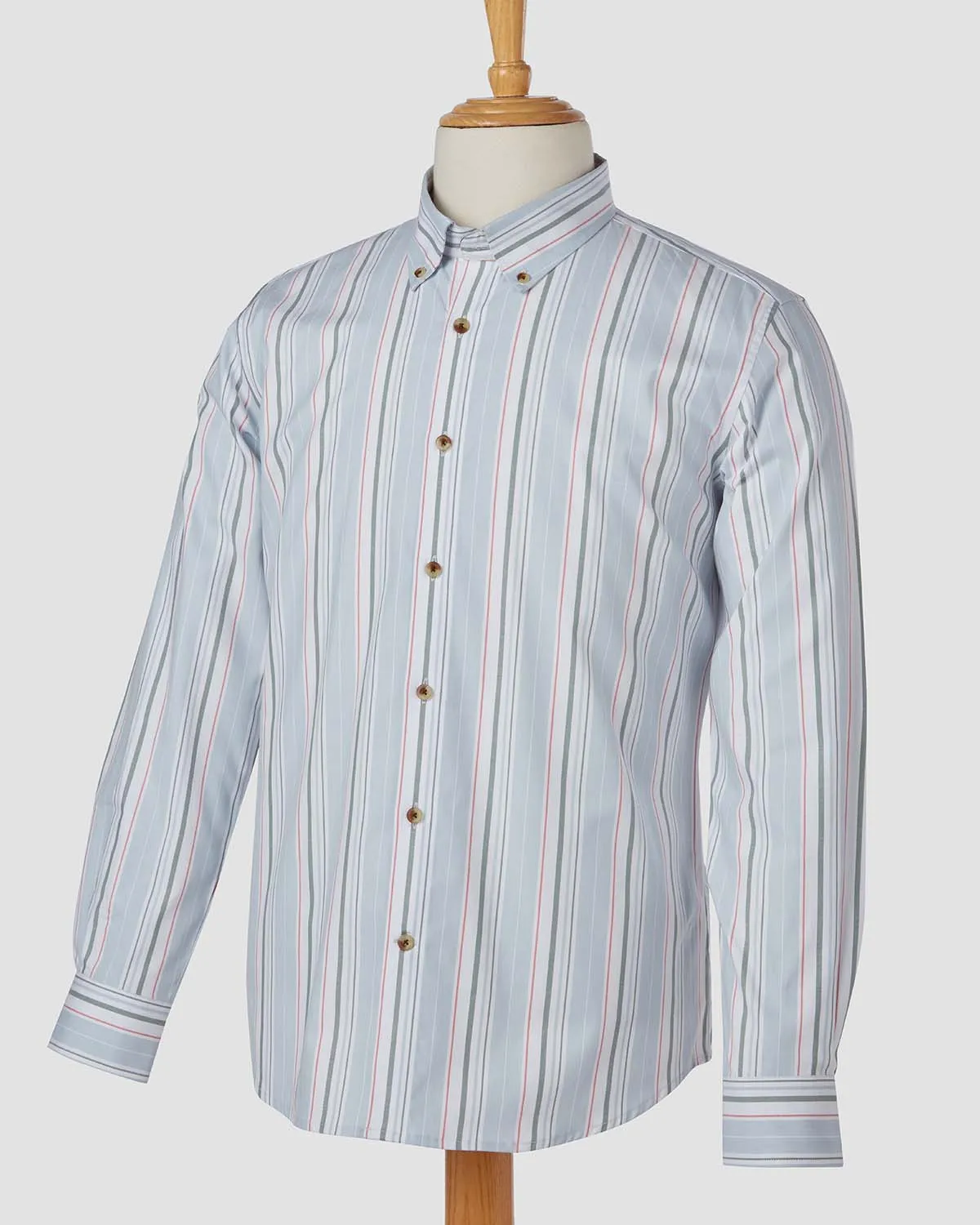 Grey Rainbow Striped Shirt