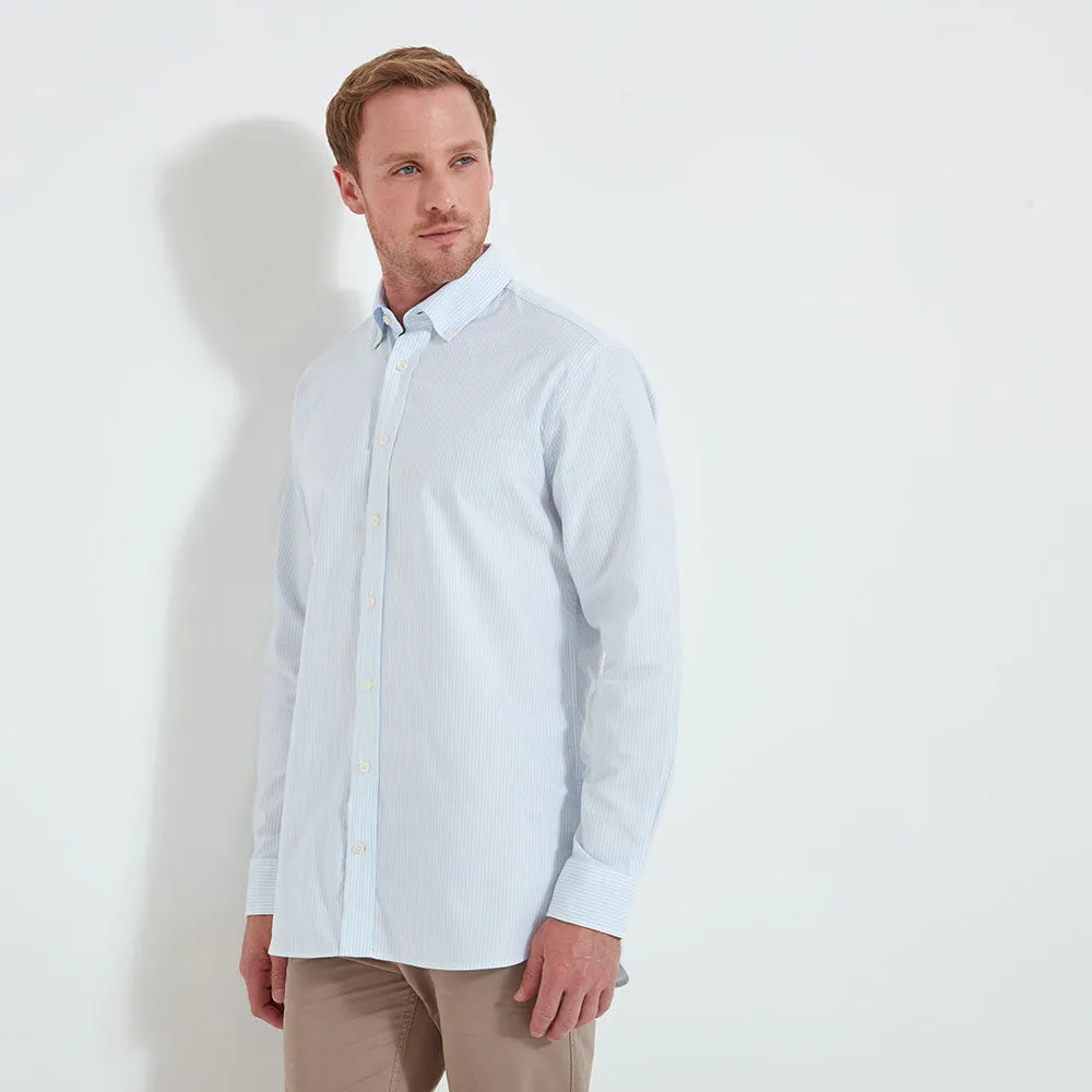 Holt Soft Oxford Tailored Shirt - Pale Blue Stripe