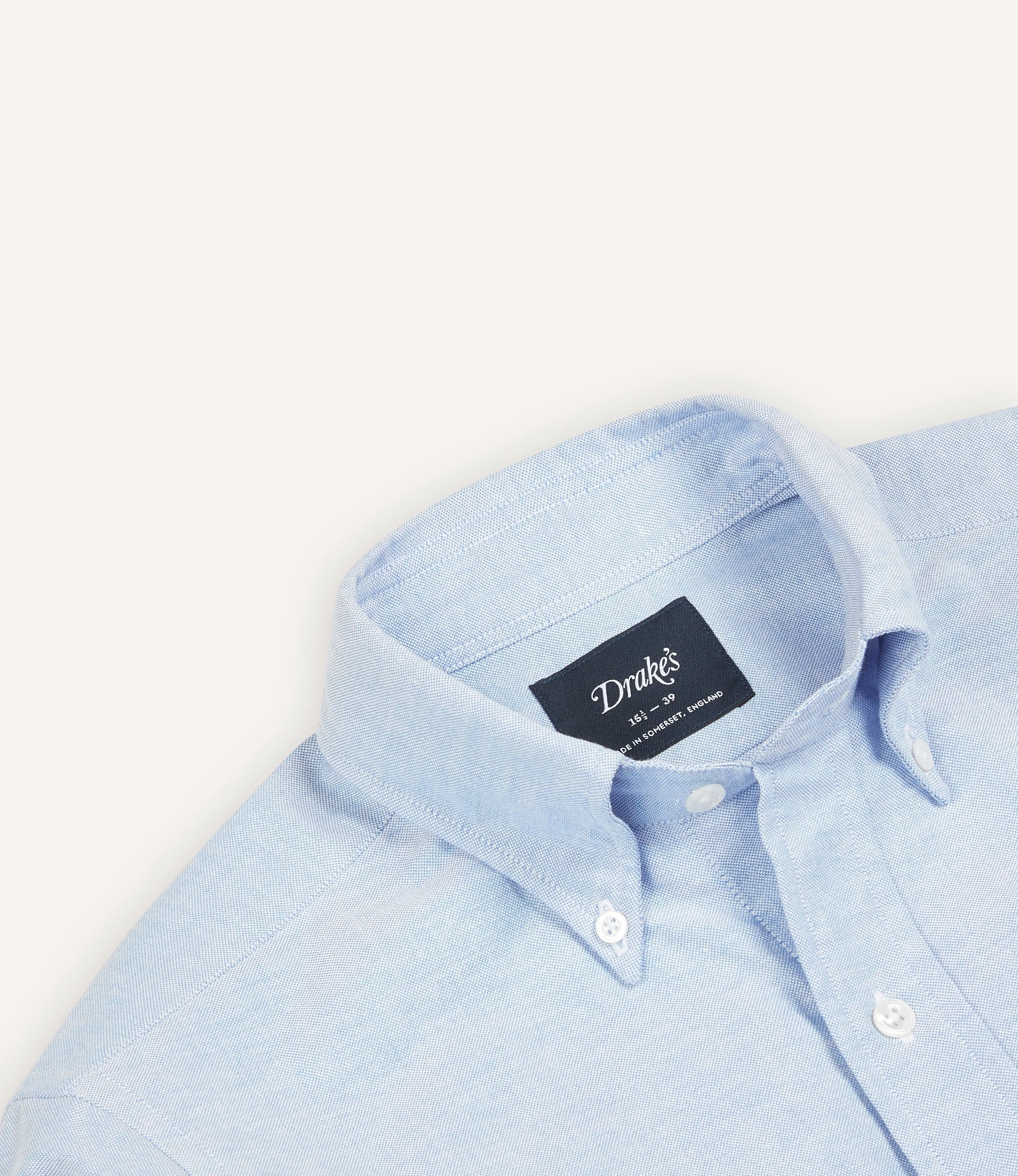 Ice Blue Cotton Oxford Cloth Button-Down Shirt