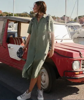 Indi & Cold Linen Shirt Dress | Basil