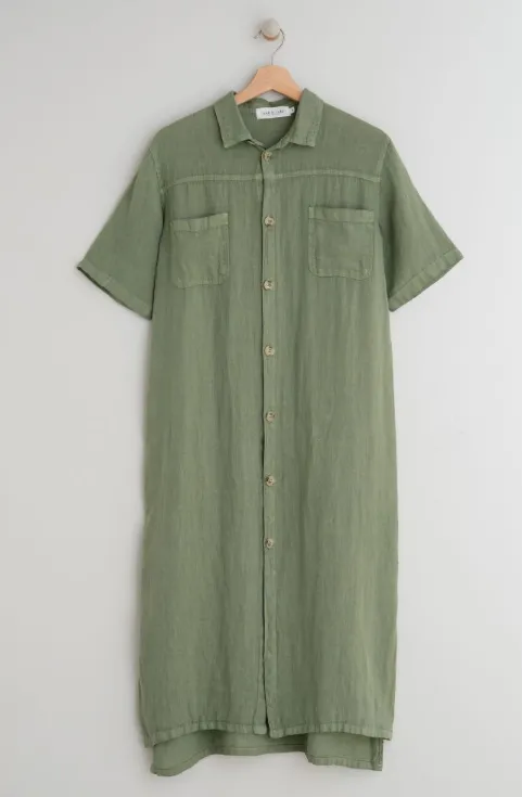 Indi & Cold Linen Shirt Dress | Basil