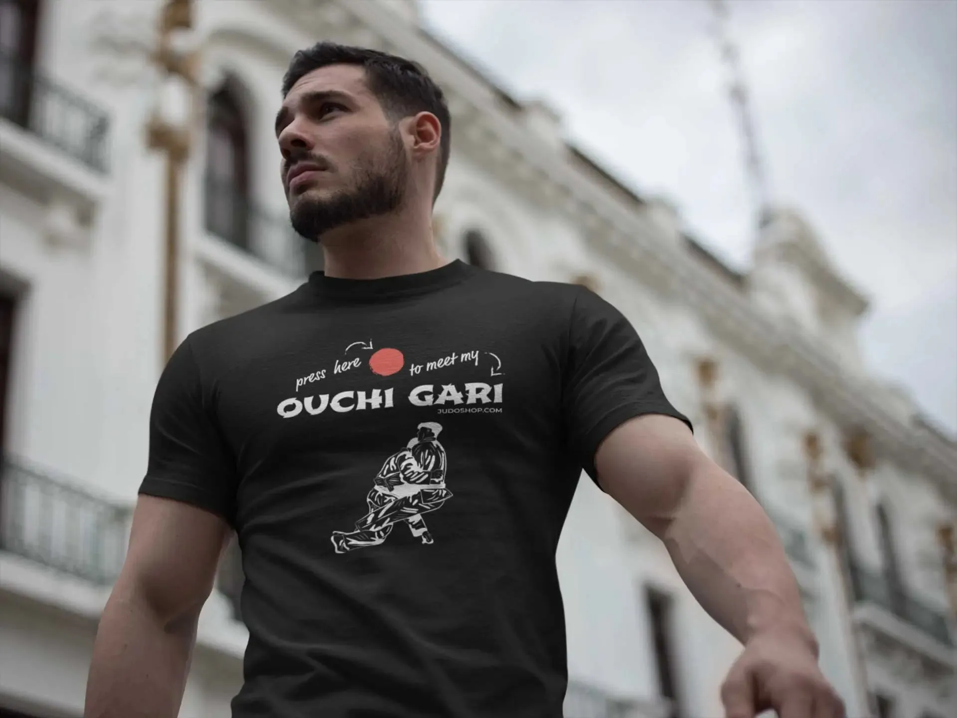 Judo T-Shirt Ouchi Gari Press Here