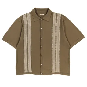 KAPITAL 14G KNIT TENNESSEE ALOHA POLO BEIGE KHAKI