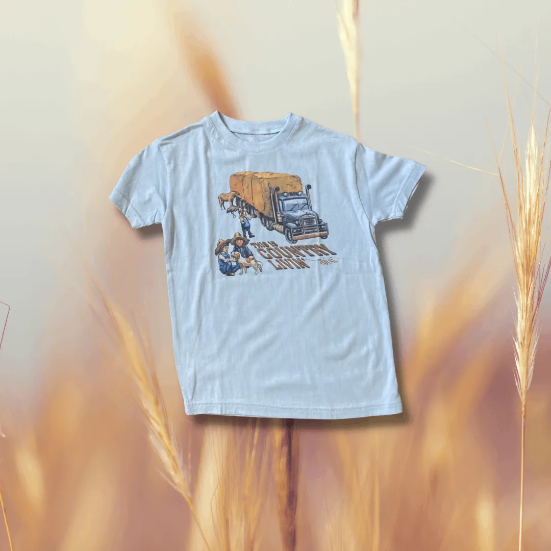 Kids T-Shirt, 'This is Country Livin' Blue