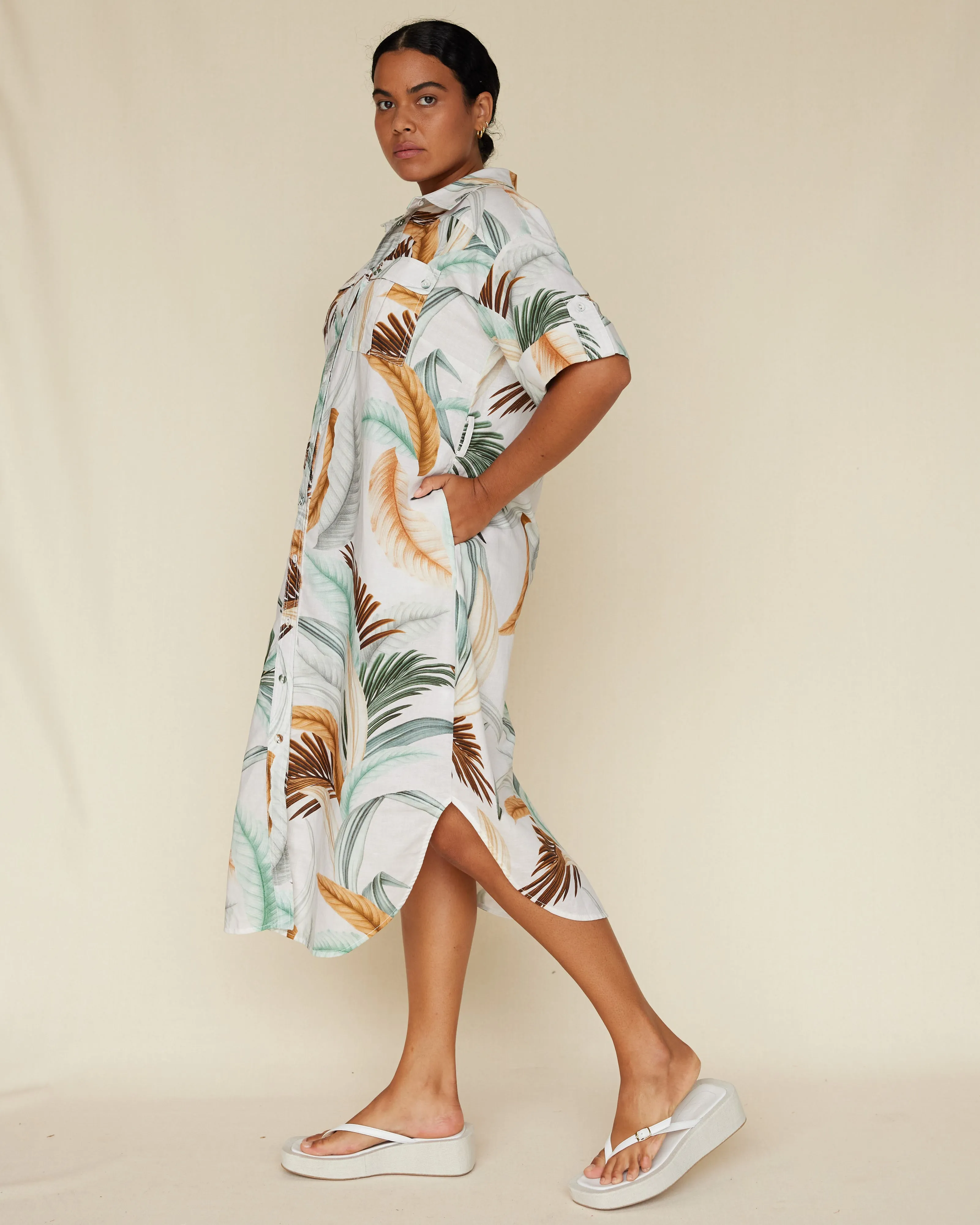 La Isla Linen Shirt Dress