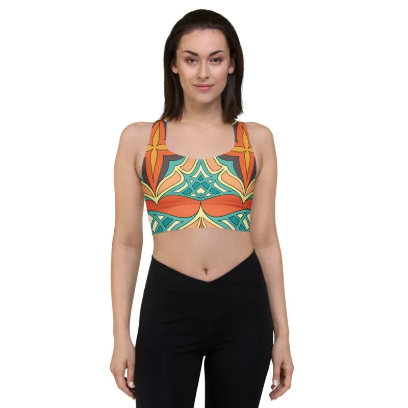 Longline sports bra - Portugal ornament