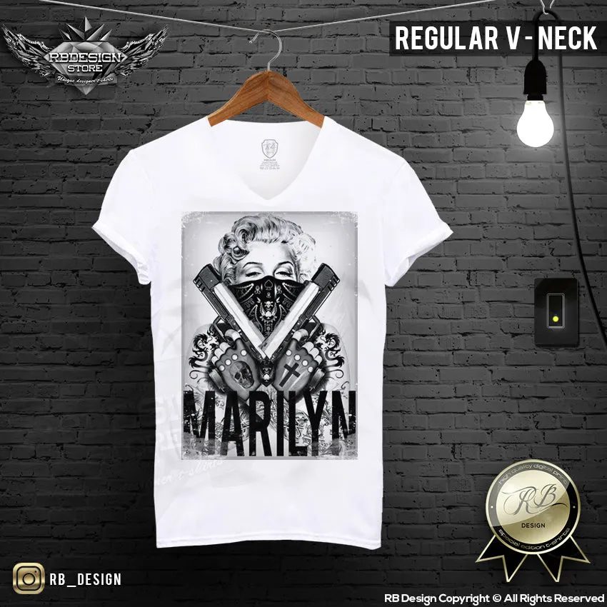 Marilyn Guns Mens T-shirt Movie Star Gangsta Girl MD255