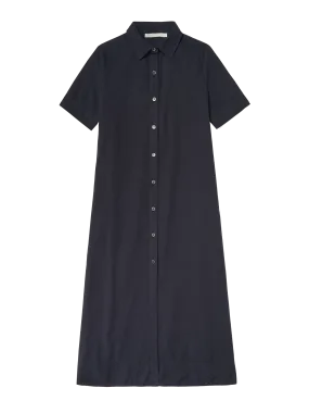 MARION CRISP POPLIN DRESS (NAVY) - WYETH