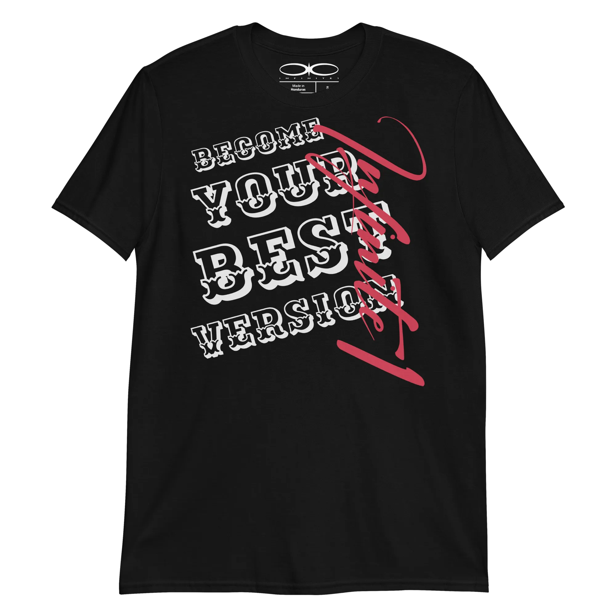 Men's Brand Slogan And Logo Black Tee