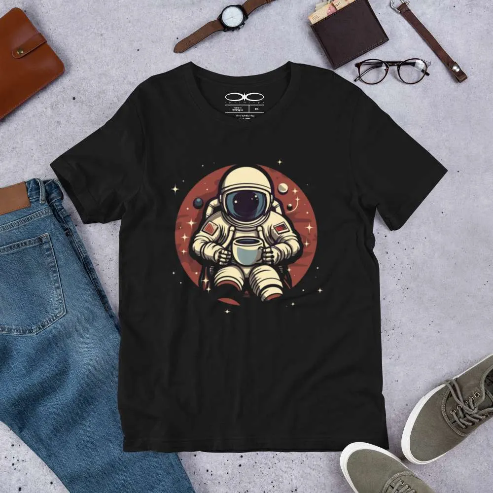 Men's Coffee Cosmos And Spaceman Graphic Tee