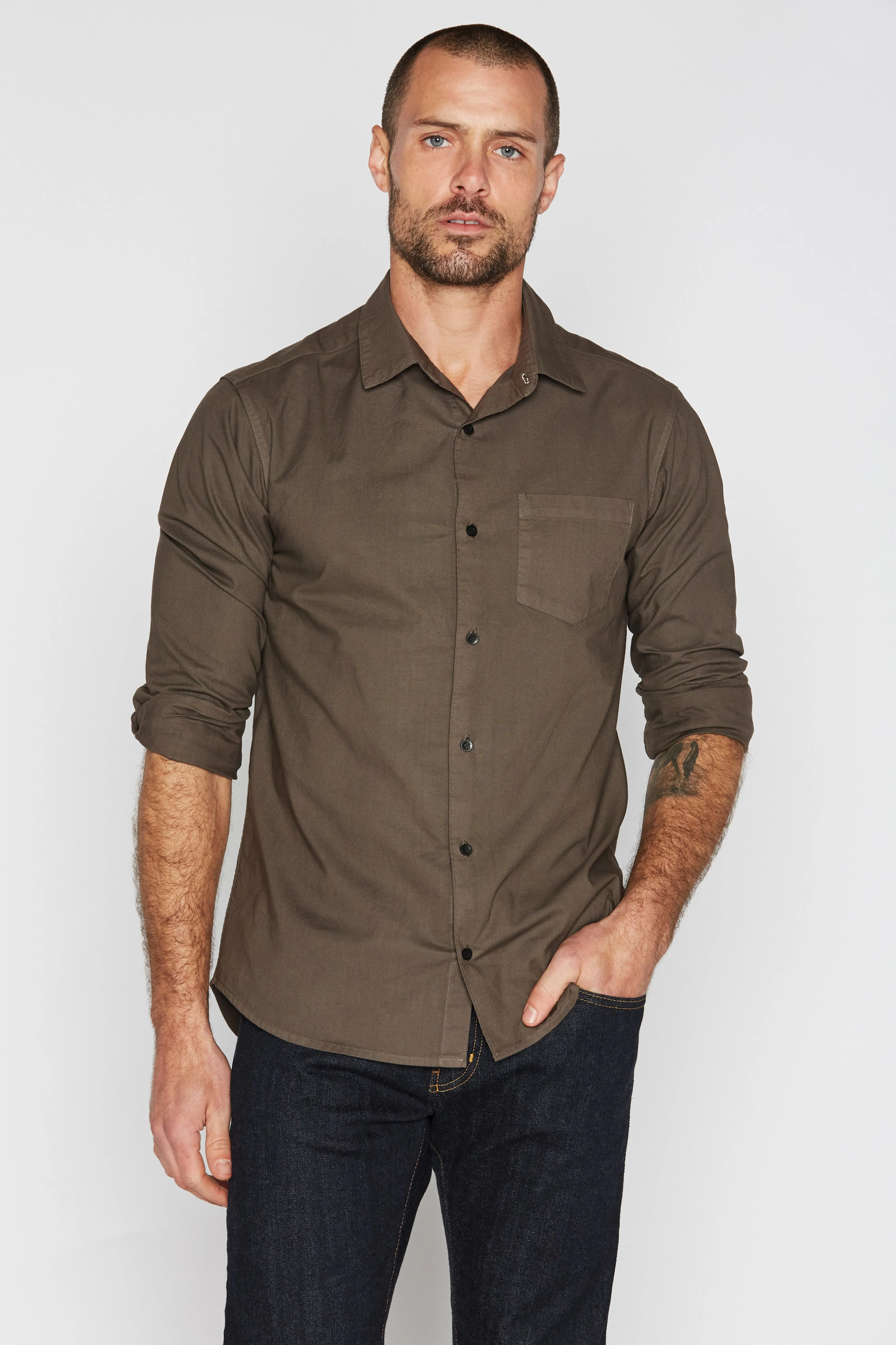 Men's Cotton Button Up Shirt