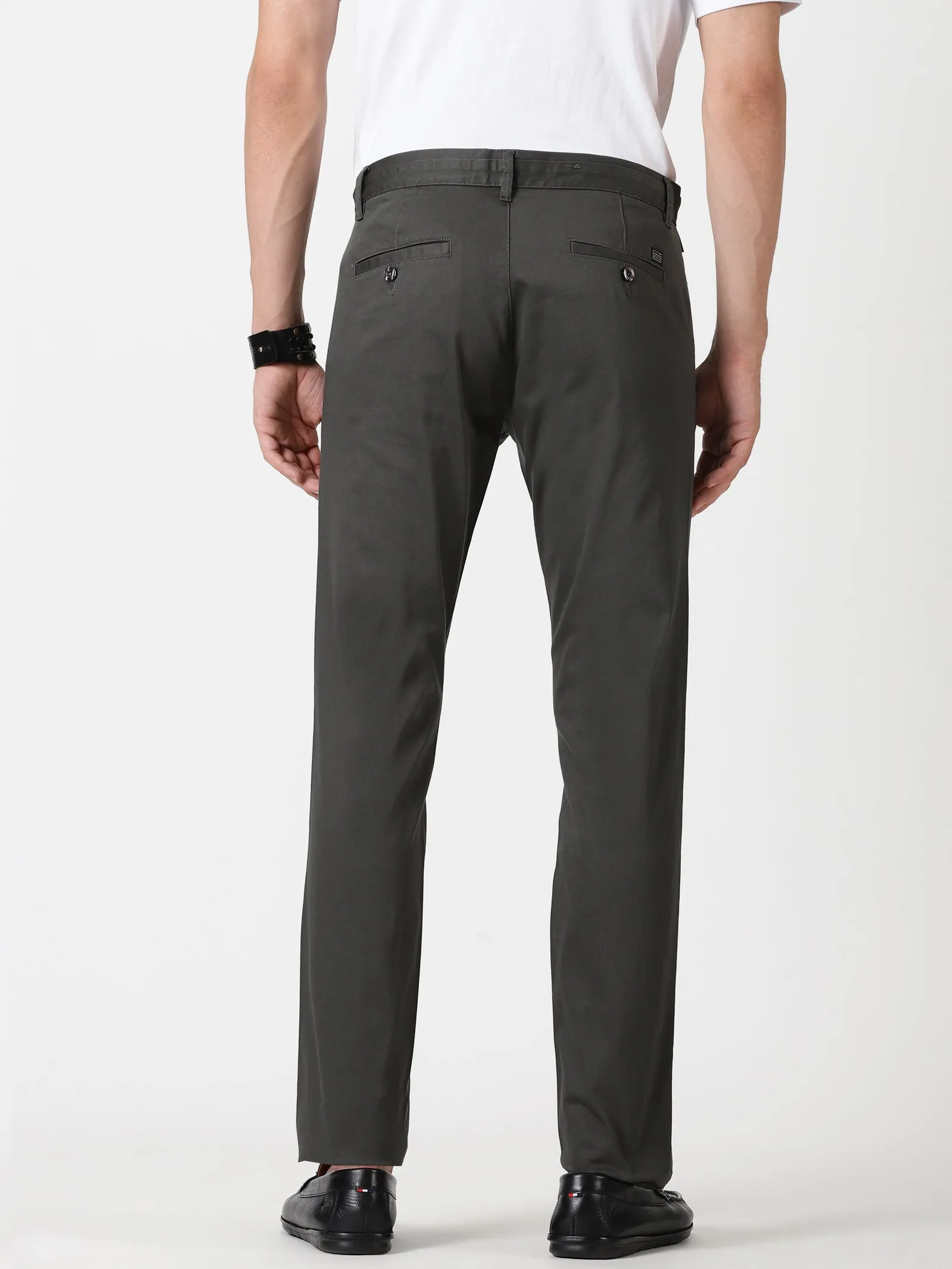 MEN'S DK GREY SOLID JASON FIT TROUSER