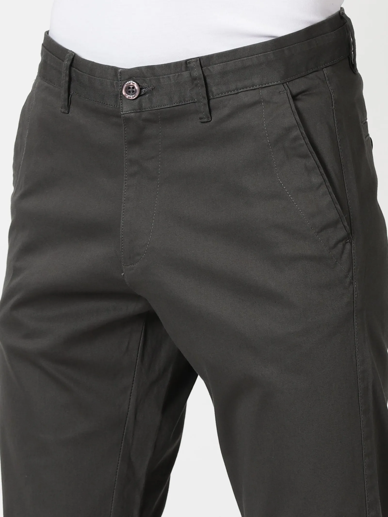 MEN'S DK GREY SOLID JASON FIT TROUSER