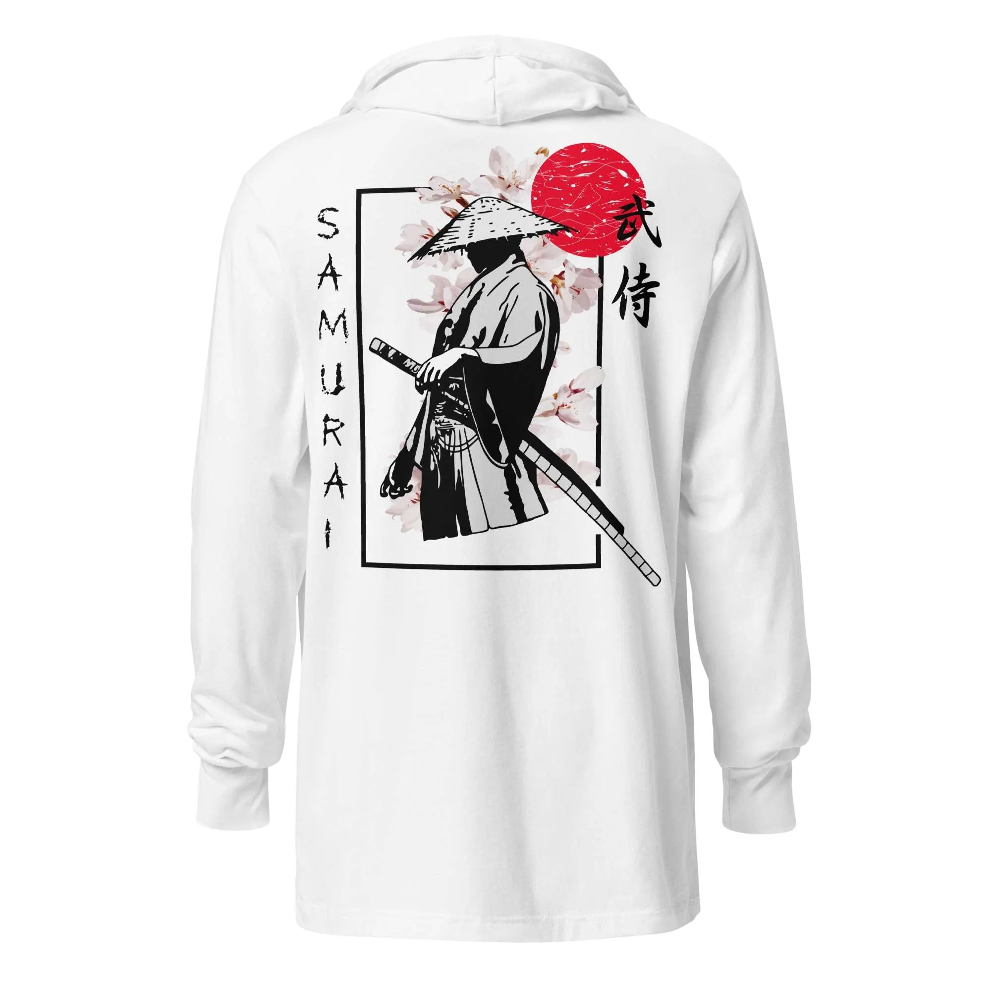 Men's Samurai Culture Theme Hooded Long Sleeve Graphic Tee