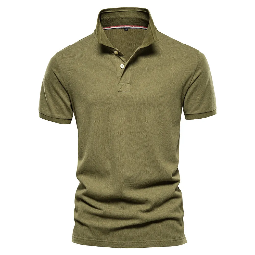 Men's Solid Color Classic Casual Cotton Short Sleeve T-Shirt | AX-511