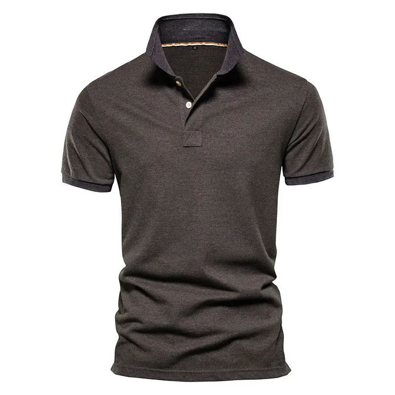 Men's Solid Color Classic Casual Cotton Short Sleeve T-Shirt | AX-511