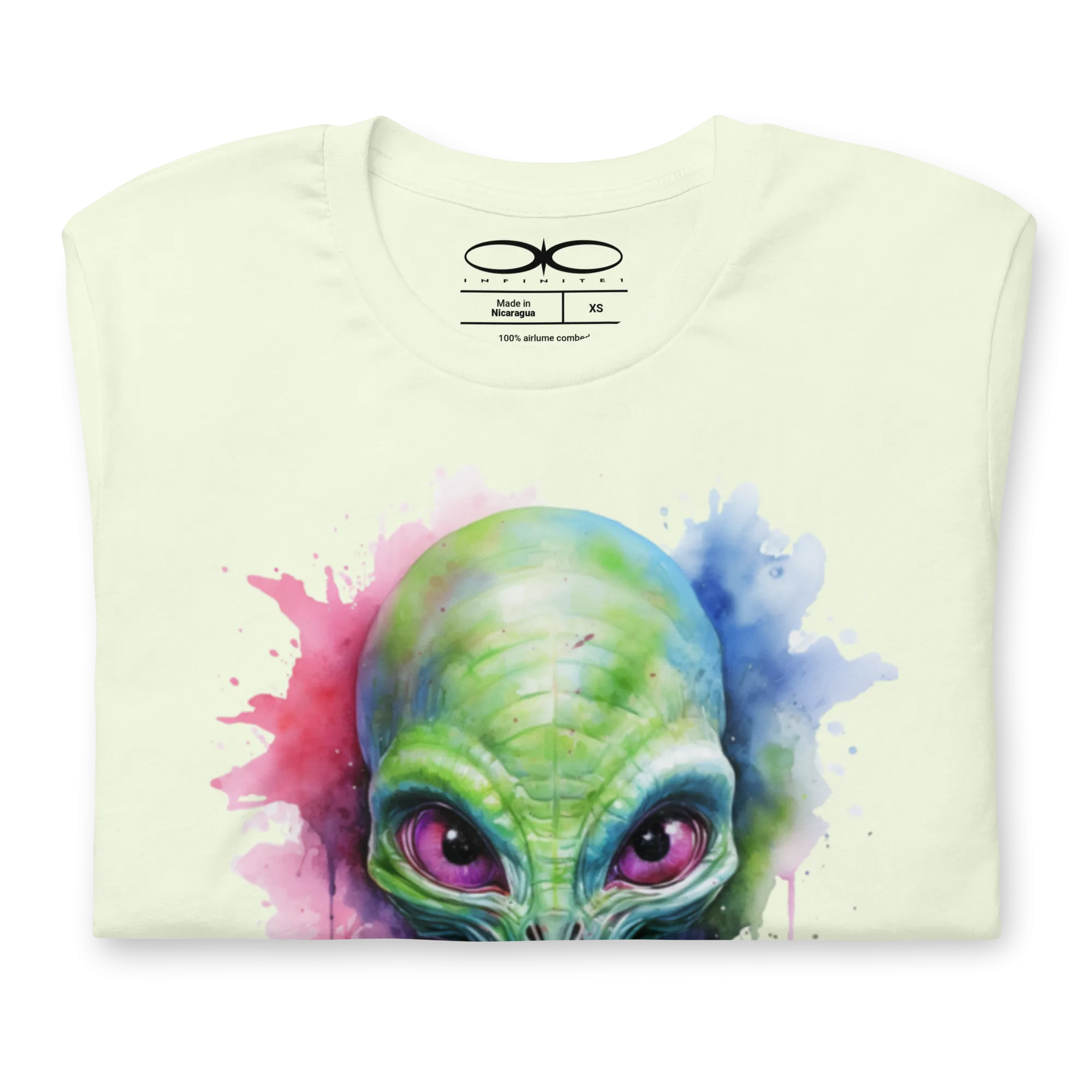 Men's You Are Not Alone Alien Watercolor Effect Graphic T-Shirt