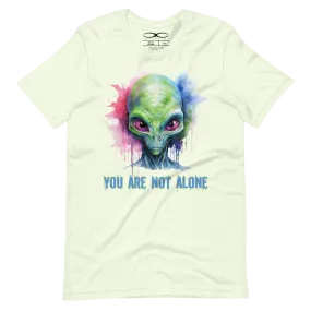 Men's You Are Not Alone Alien Watercolor Effect Graphic T-Shirt