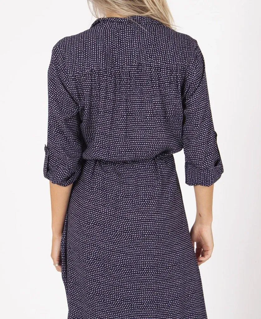 Mila Shirt Dress | Navy Dot