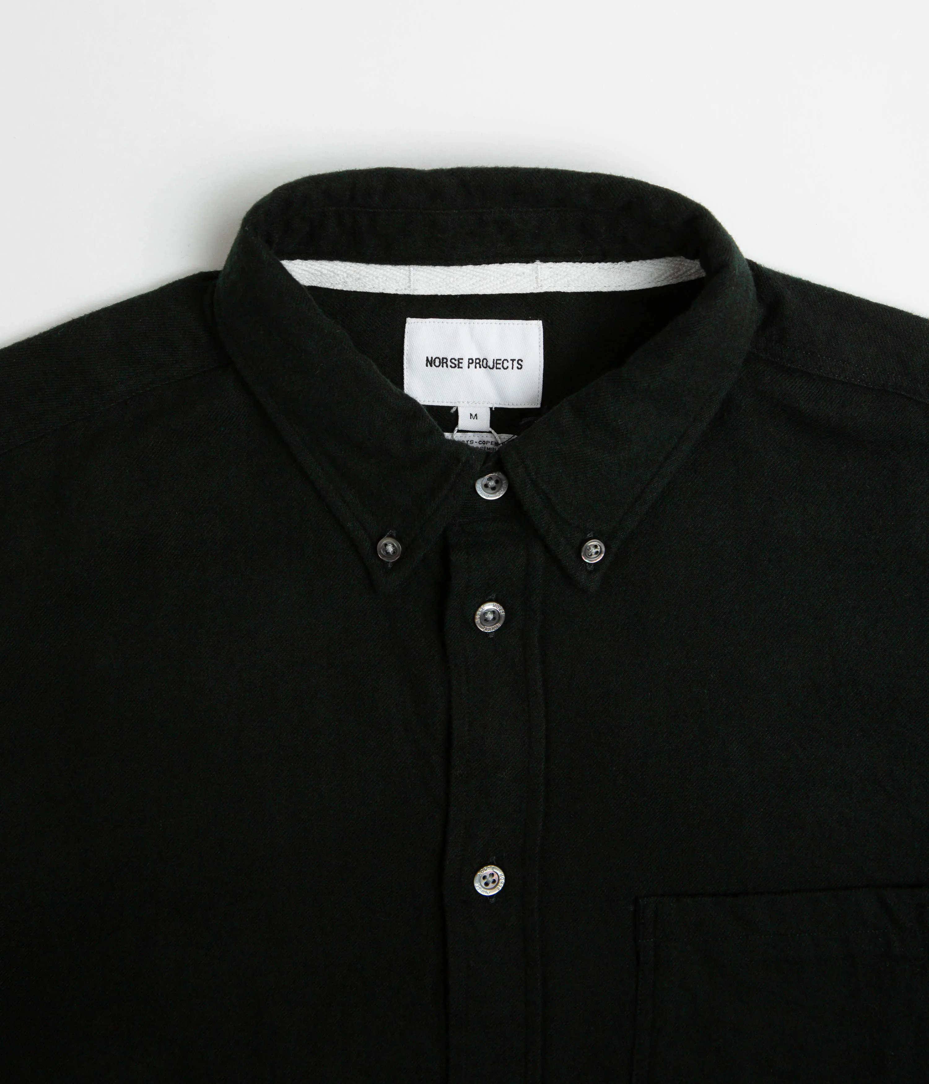 Norse Projects Anton Organic Flannel Shirt - Dark Green