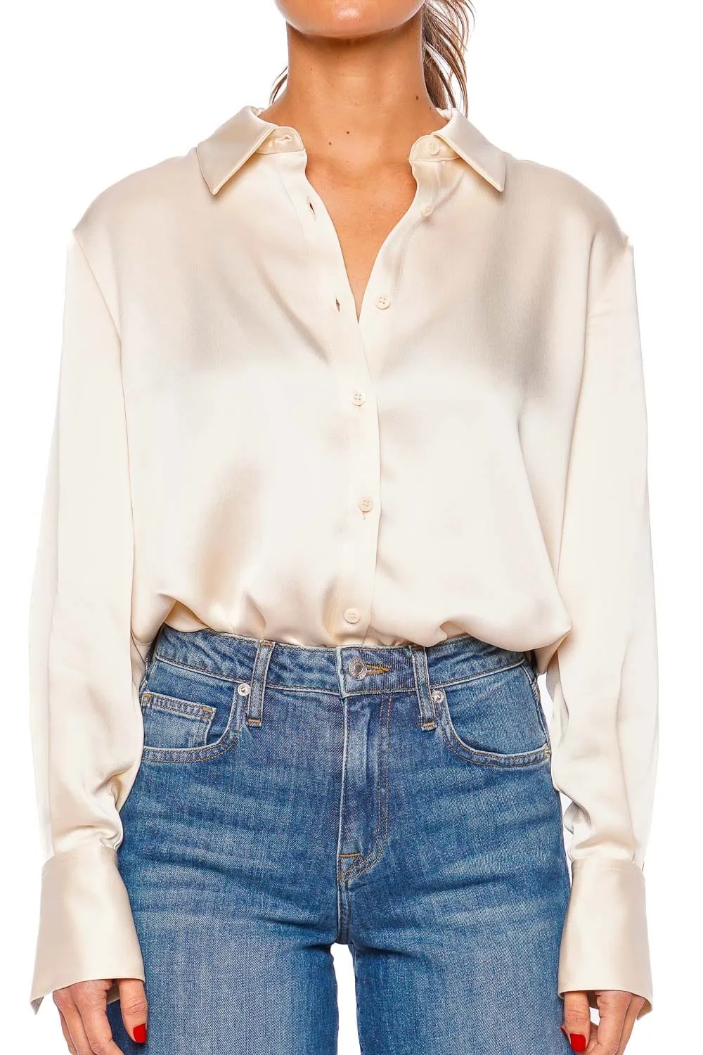 Olsen Ecru Button Down Shirt