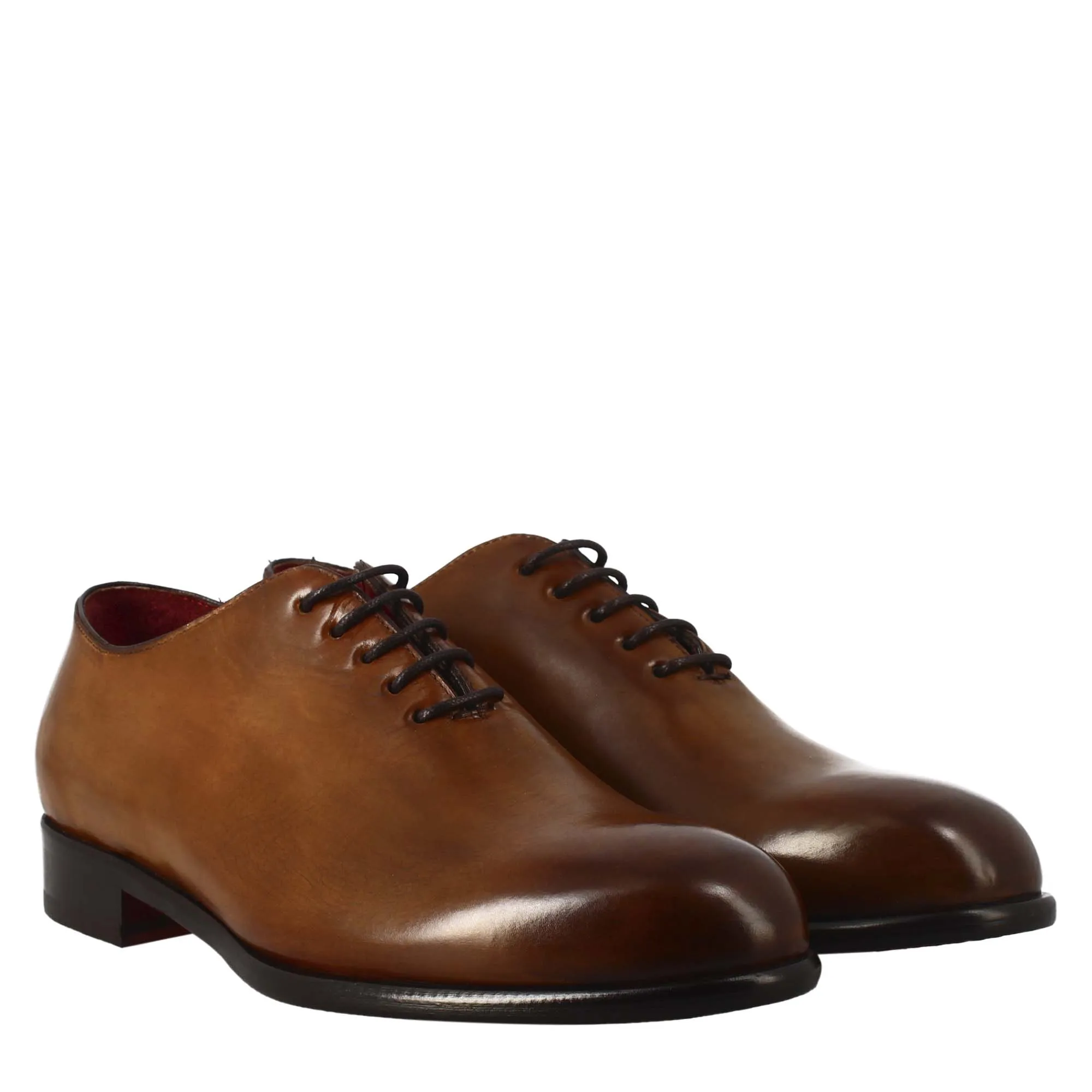 Oxford wholecut marrone siena elegante da uomo in pelle