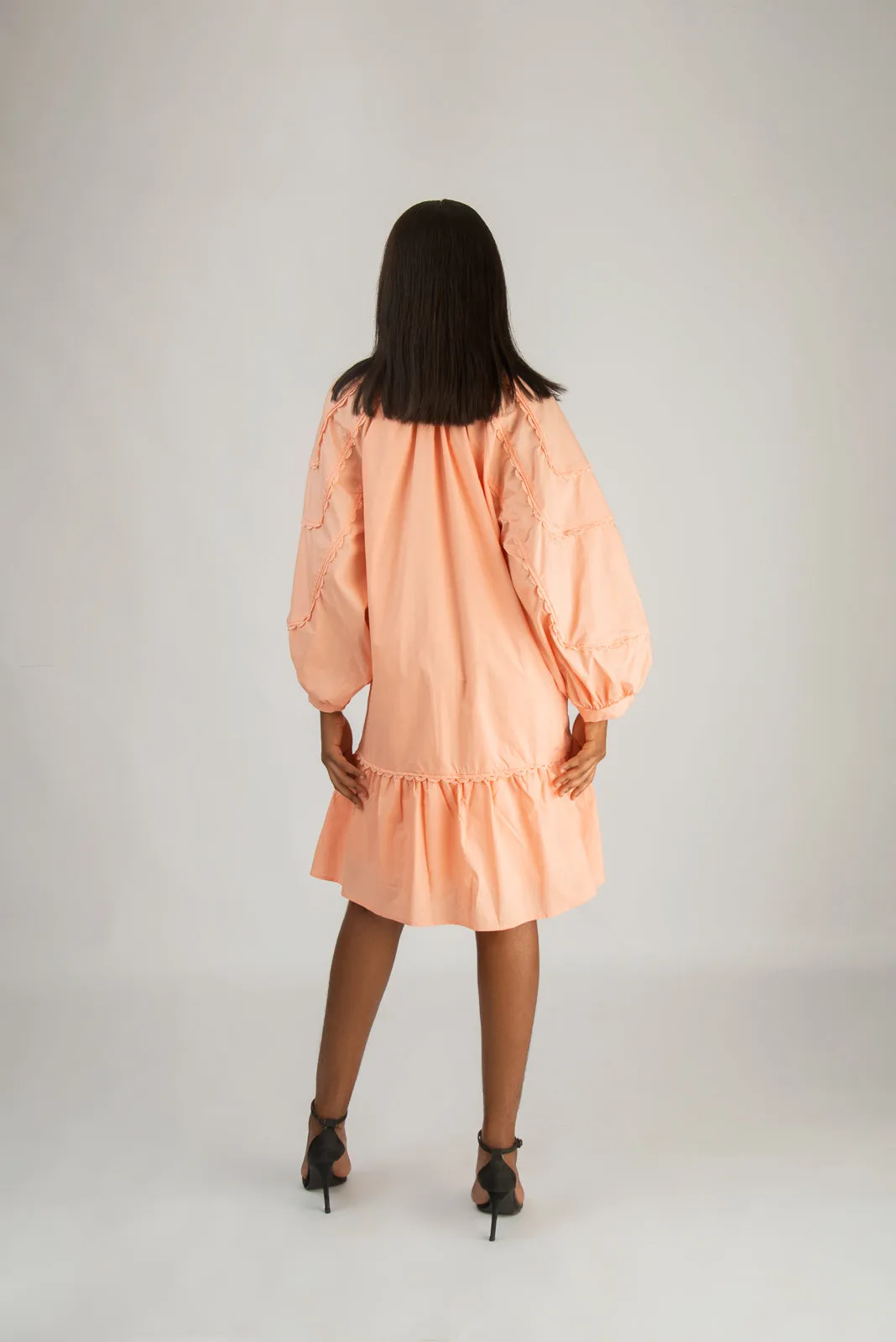 PEACH SHIRT DRESS