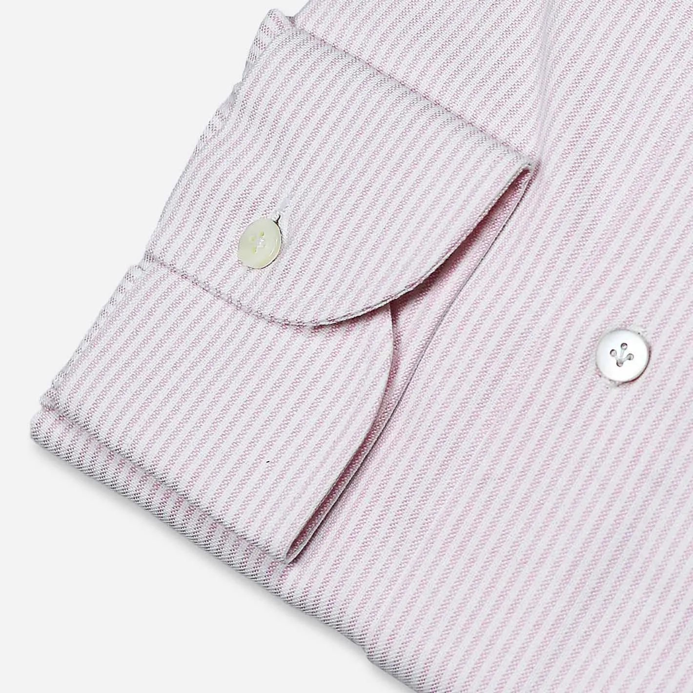 Pink White Striped Oxford Button Down Shirt