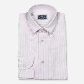 Pink White Striped Oxford Button Down Shirt