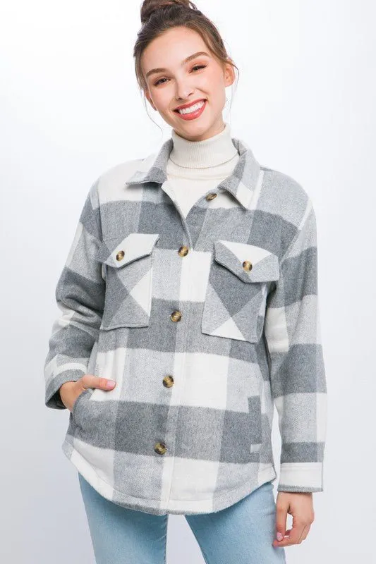 Plaid Button Down Shacket