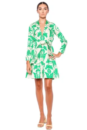 Postales Printed Cotton Belted Mini Dress