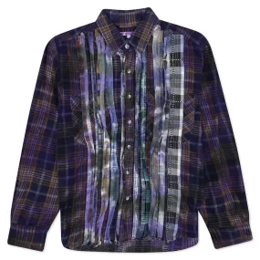 Rebuild 7 Cut Flannel Ribbon Shirt  - Multi/ Tie Dye