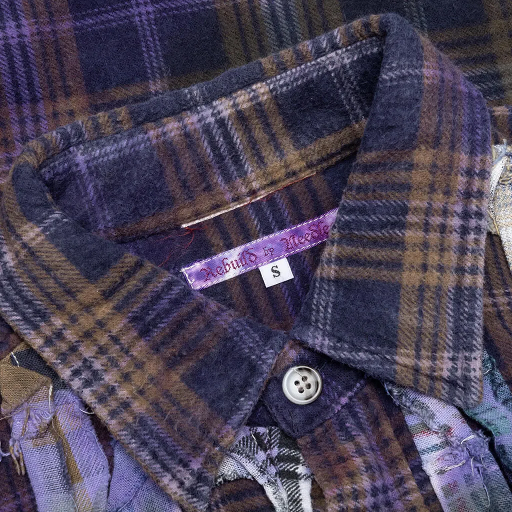 Rebuild 7 Cut Flannel Ribbon Shirt  - Multi/ Tie Dye