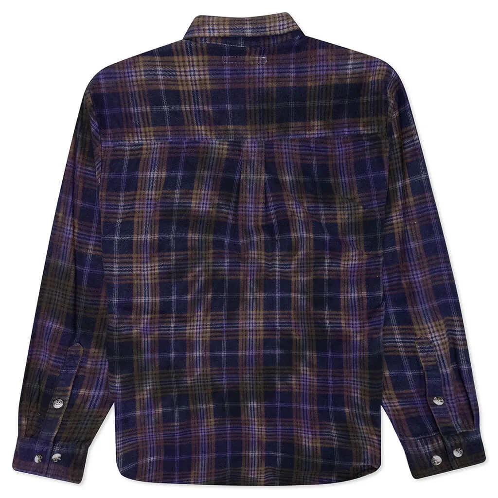 Rebuild 7 Cut Flannel Ribbon Shirt  - Multi/ Tie Dye