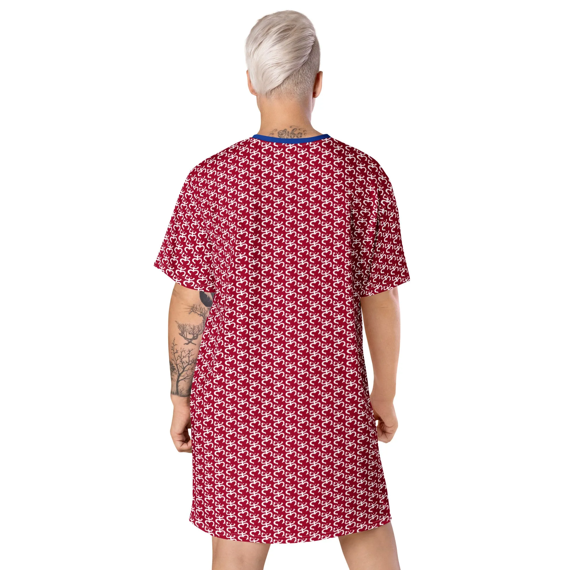 Red T-shirt Dress With Puerto Rico Coqui Frog Symbol