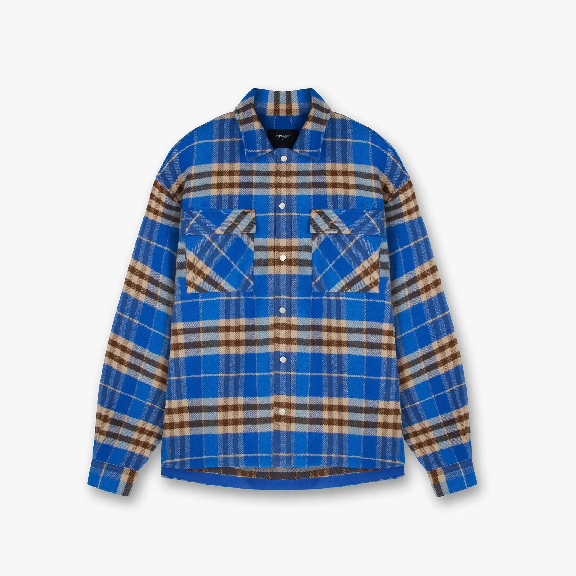 Represent Heavyweight Initial Cobalt Flannel Shirt